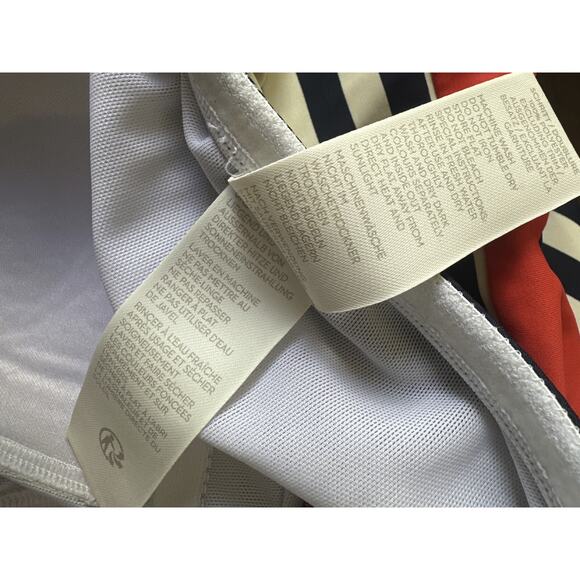 Boden Santorini Halterneck Swimsuit 1 Piece Red Navy White Stripe US Size 8 - Picture 8 of 14